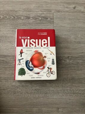 3/$15 Le Mini Visuel French-English Visual Dictionary - Red & White Cover